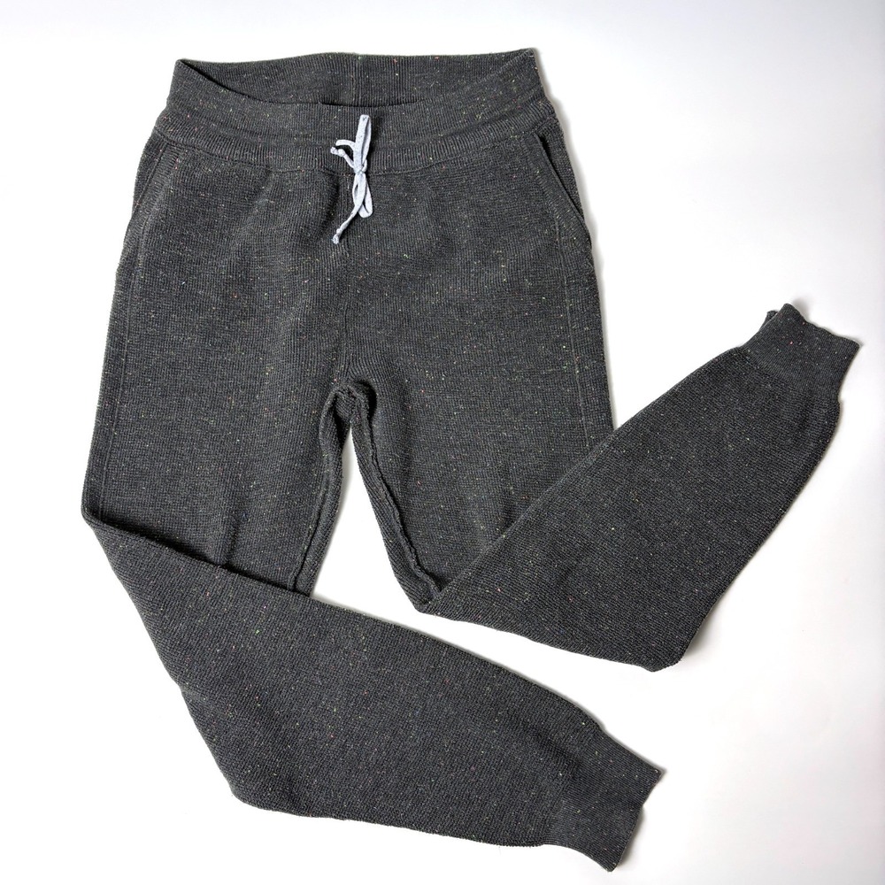 Antropologie Daily Practice Knit Joggers Womens S Blue High Waist Pants Speckled